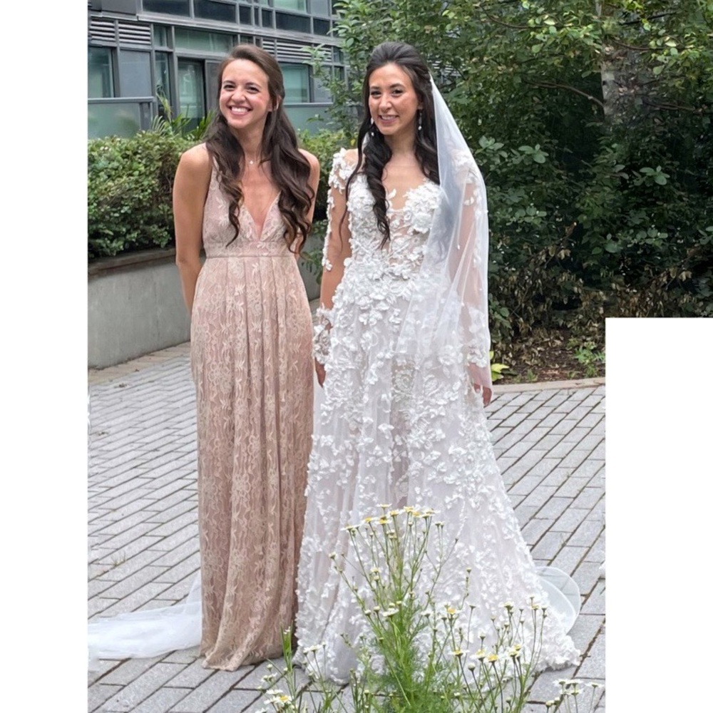Stolen Moments Dusty Pink Lace-Up Lace Maxi Dress - Picture 14 of 14